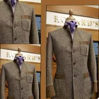 Шерстяное коричневое стандартное толстое Мужское пальто, современный дизайн, блейзер, деловая верхняя одежда
