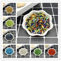 400pcs 2x6mm twist loose glass seed spacer tube leptospira beads for jewelry making diy garment sew accessories