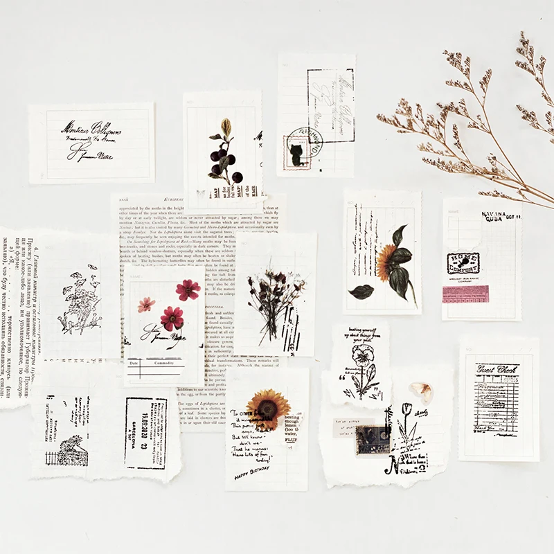 1 компл. Винтажный английский почтовый знак бабочка растение губка прозрачный