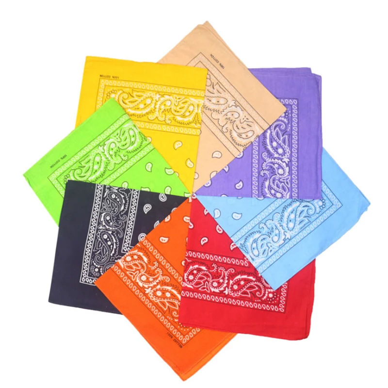 

17 цветов, Женская хлопковая бандана, повязка на голову, мужские Пейсли, хип-хоп, головные банданы, шарф, винтажные аксессуары для волос для де...