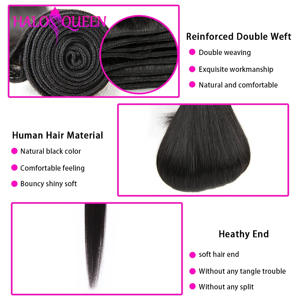 HALOQUEEN Cabelo Humano человеческие волосы перуанские волосы для наращивания пряди Волосы remy пряди прямо 40 дюймов Инструменты для завивки волос