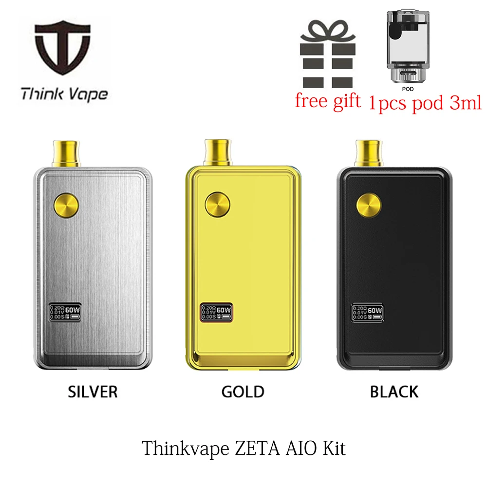 ThinkVape ZETA AIO Pod Kit 60 Вт Питание от одной 18650 аккумуляторной батареи коробка мод 3 мл