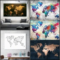 5d diy diamond painting colorful world map cross stitch kit full drill square embroidery mosaic art picture of rhinestone decor