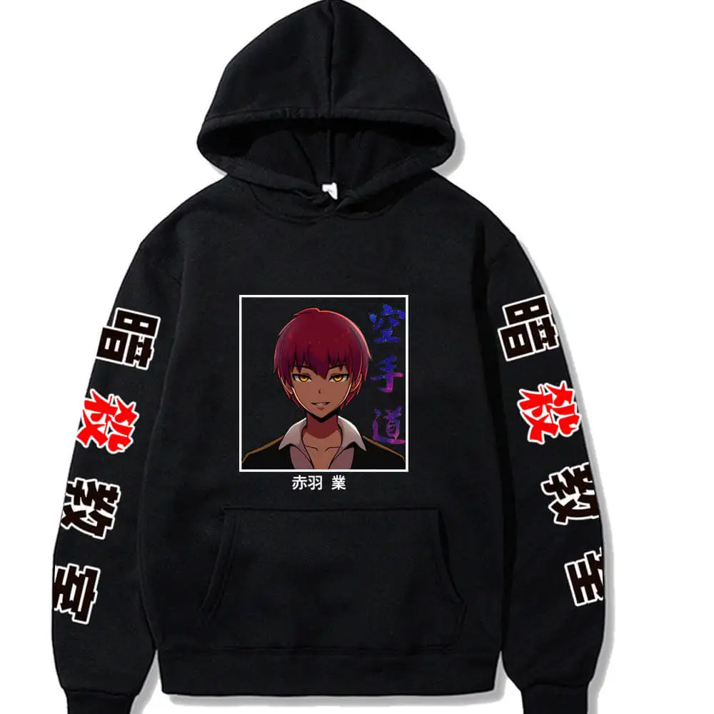 Men's Hoodie Anime Assassination Classroom Karma Akabane Sweatshirt Pullover Oversized Harajuku Hip Hop Streetwear Tops