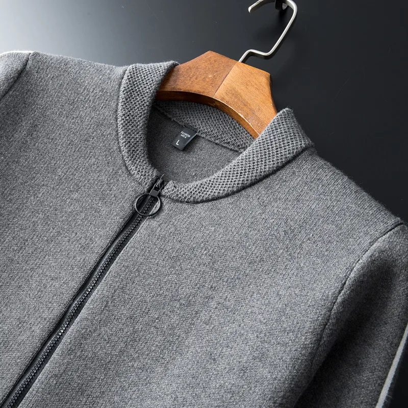 Мужской вязаный кардиган на молнии повседневный компьютерный с