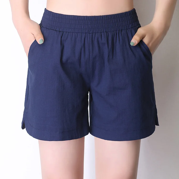 

2021 Brand Summer Women's Short Cotton Linen Short Leisure High Waist Pants for Female Thin Flax pant
