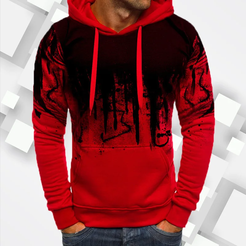 Мужская толстовка с капюшоном в стиле хип-хоп принтом | одежда