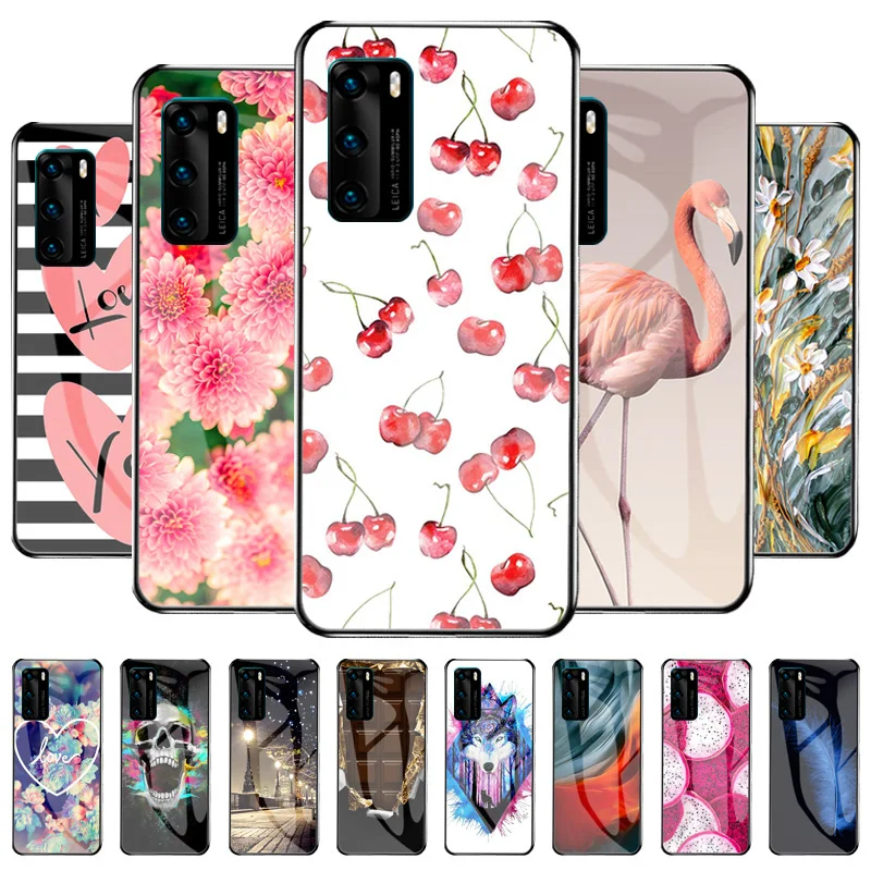 

Tempered Glass Case For Huawei P40 Case Hard Phone Cover For Huawei P40 ANA-LNX9 ANA-LNX9 Protective Fundas P 40 6.1 inch Bumper