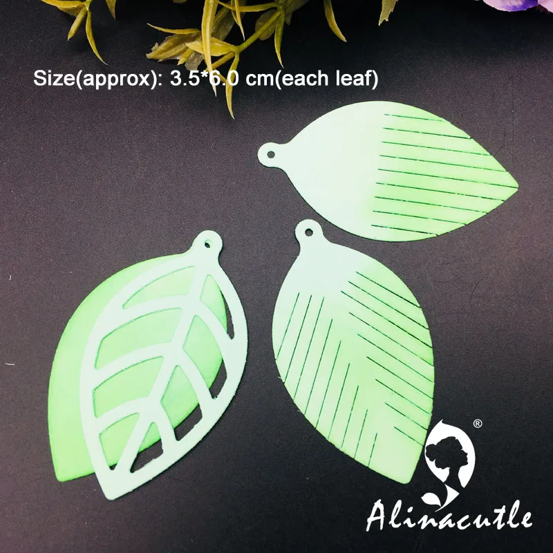 Alinacutle Metal Cutting Die Cut Leaves Tag Set Earrings Scrapbooking Paper Craft Handmade Card Album Punch Art Cutter | Дом и сад