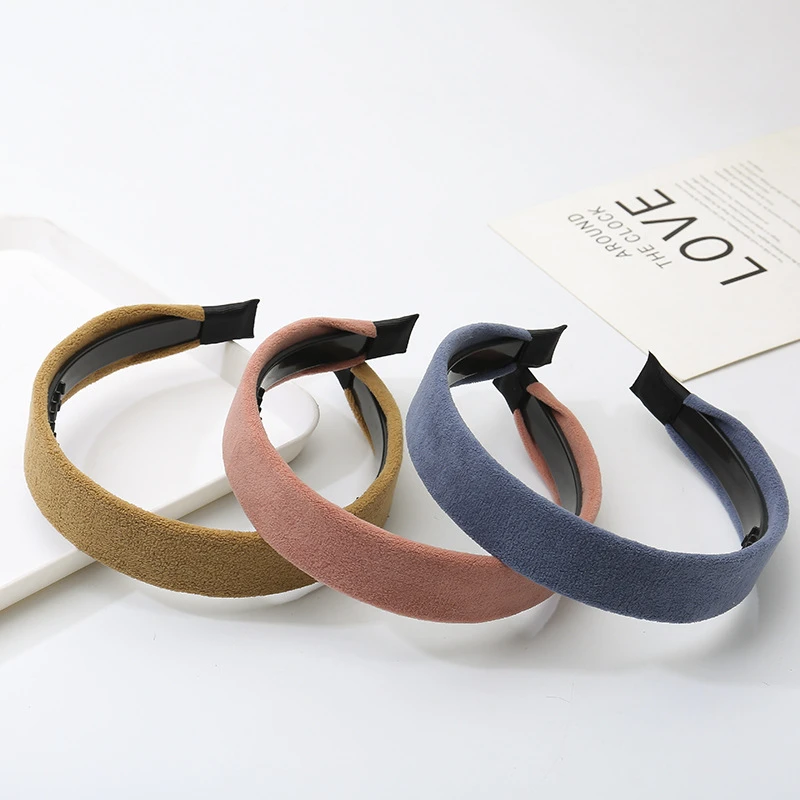 Корейский модный простой однотонный цветной головной убор для волос женщин