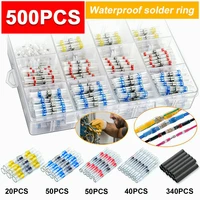 50250500pcs solder seal wire connectors waterproof heat shrink butt connectors electrical wire terminal insulated butt splices