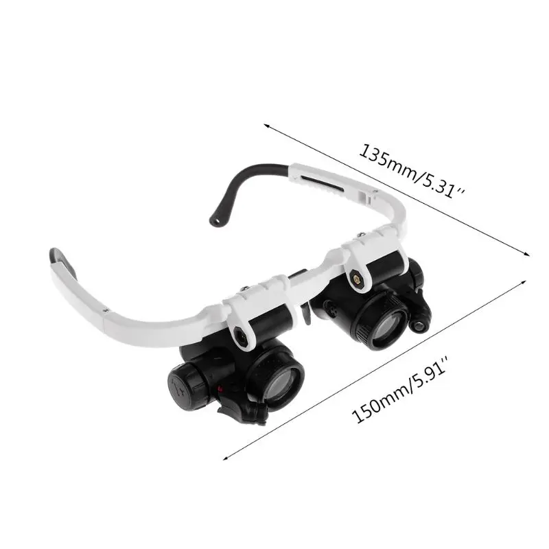 

8X 23X Headband Magnifier with LED Light Head Mounted Magnifying Glass Lens U4LB