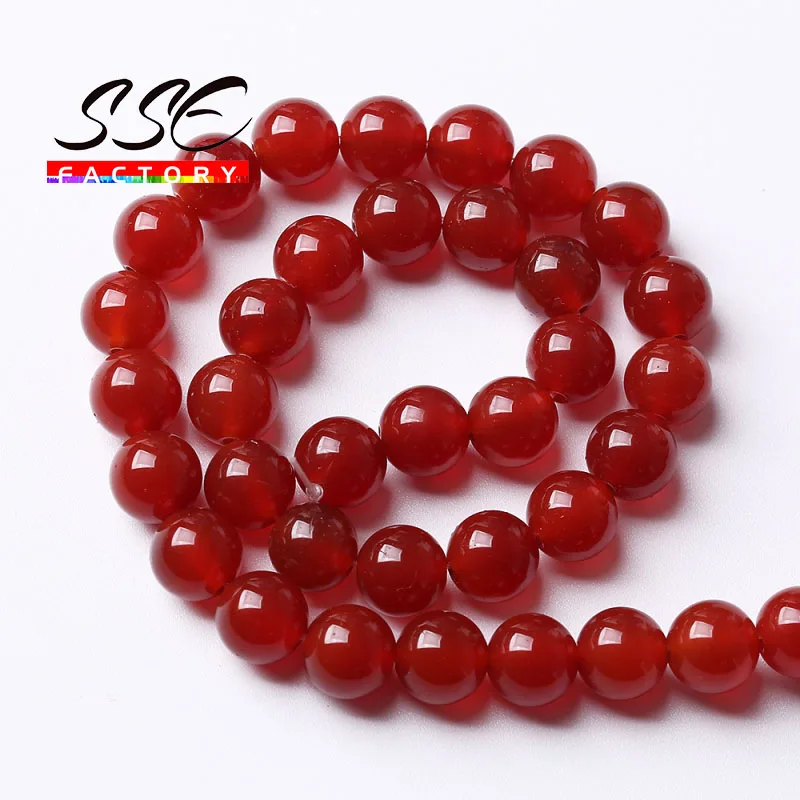 A+ Natural Red carnelian Agates Stone Beads For Jewelry Making Round Loose Onyx Beads DIY Bracelet Accessories 4 6 8 10 12mm 15" images - 6