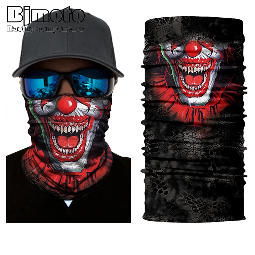 

BJMOTO Skull Balaclava Neck Face Mask Halloween Clown Joker Headscarf Military Bandana Protection Headwear Bicycle Scarf