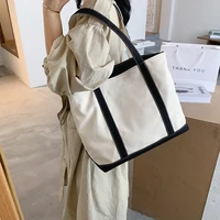 cgcbag 2021 fashion canvas tote bag women high capacity shoulder shopper bag female casual simple korean style chic handbag
