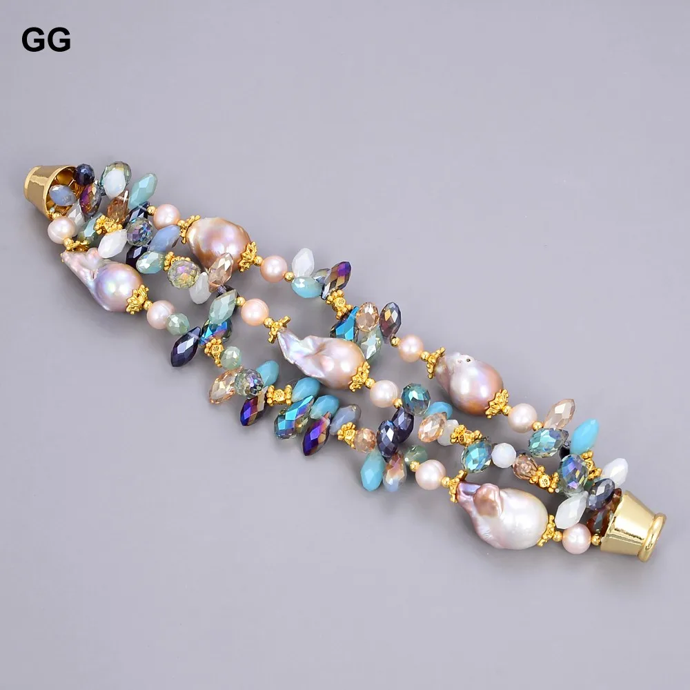 GG ювелирные изделия 8 &quot3 пряди натуральных бледно лиловый Кеши из барочного