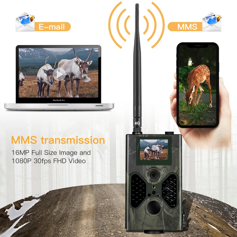 Фотоловушка 4G FTP SMTP SMS MMS e mail охотничья камера для дикой природы s HC330LTE 16MP 1080P с