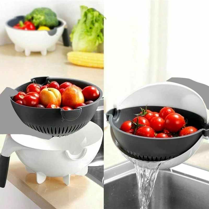 Горячая Распродажа Волшебная вращающаяся овощерезка с трапной корзиной