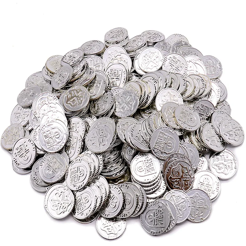 100 шт./компл. Испания Золотая монета пластиковые пиратский игральная фишка