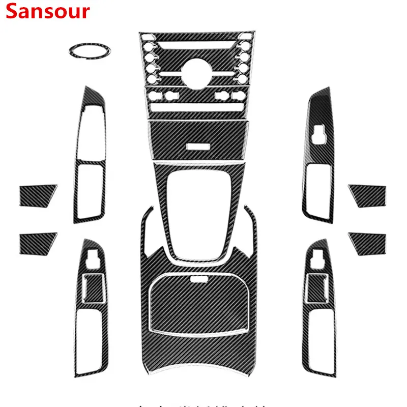 Продажа Наклейки на автомобиль Sansour для Ford, украшение салона автомобиля из углеродного волокна для Ford EDGE 2015 + аксессуары для стайлинга автомобиля