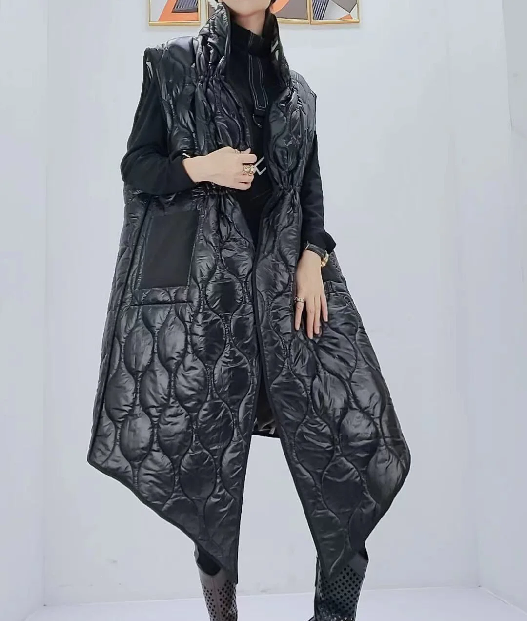 

Уличная модная брендовая одежда контрастных цветов, хлопковая одежда с обеих сторон, жилет, Женский утепленный Свободный жилет на осень и з...