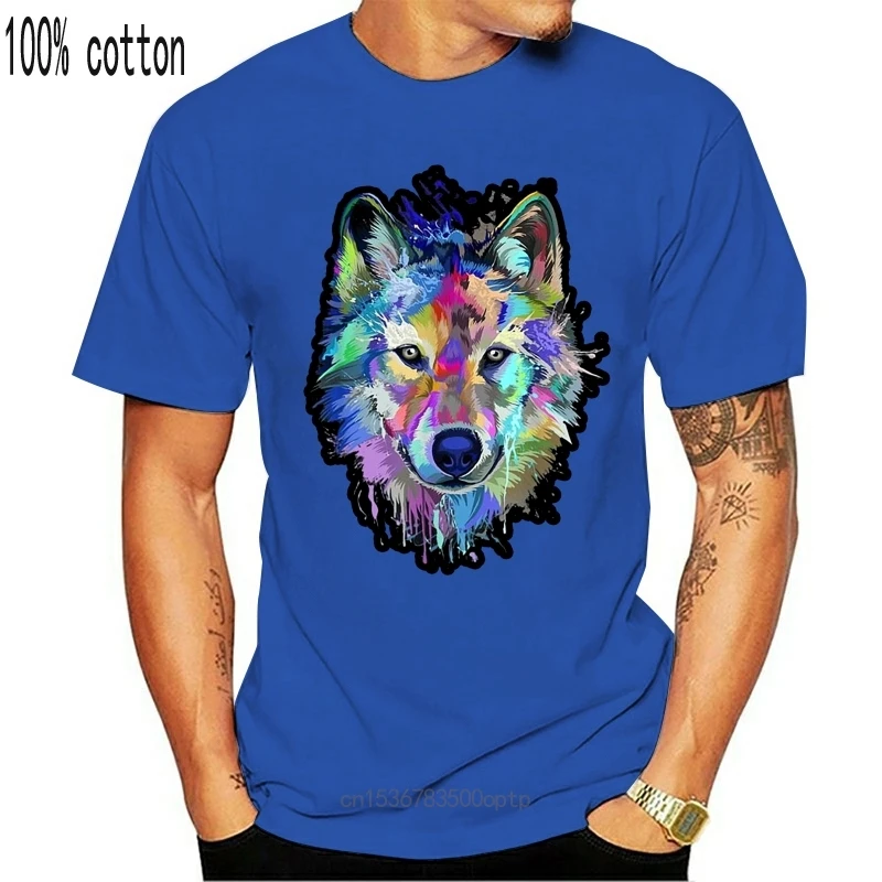 

New Splash Art Wolf T-Shirt Gifts For Wolf Lovers Men Clothes Tops TEE Shirt