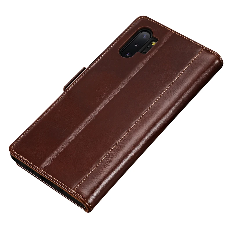 Для samsung Galaxy Note10 флип-кейс из натуральной кожи деловой бумажник oil Wax Подставка Крышка смартфона для samsung Note10 Plus