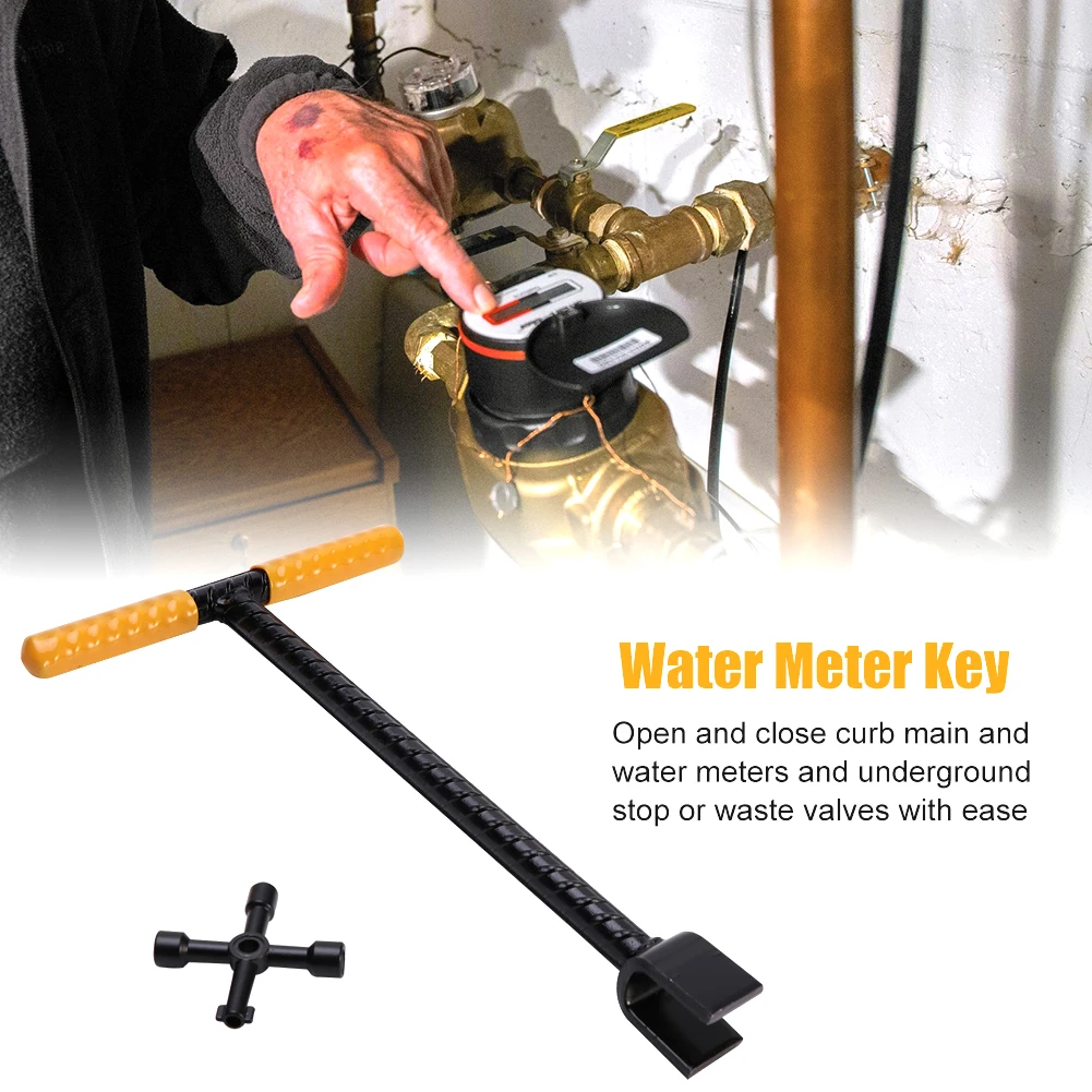 

Портативный многофункциональный счетчик воды ключ инструмент Т-образная ручка для запорного клапана