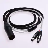 1,5 м 4Pin балансный Hi-end 8 ядер Литцендрат кос 5n Pcocc с серебряным покрытием кабель наушников обновления для Audeze LCD-2 LCD-3 LCD-X LCD-XC