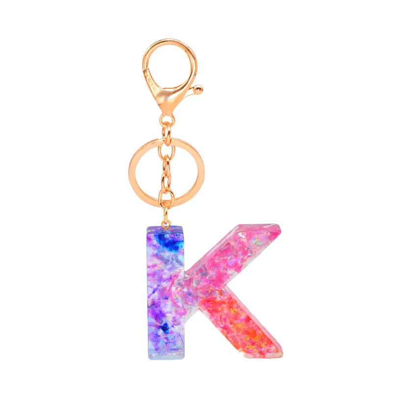 

Fashion 26 English Letter Keychain Colorful Acrylic Keychains Jewelry Pendant Bags Accessory