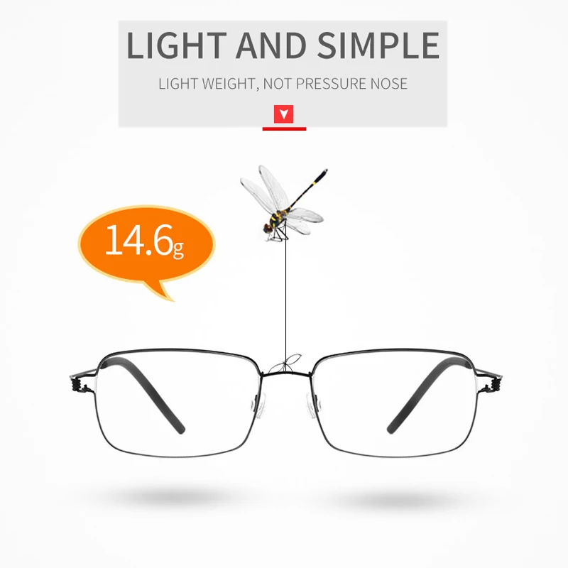 Титановый сплав мужские прогрессивные мульти-фокус анти-синие очки для чтения