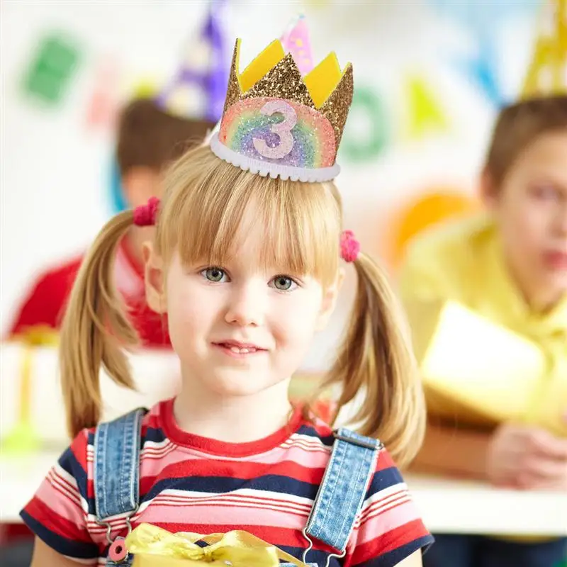 Очаровательные детские шапки на день рождения Детские вечерние с радужной