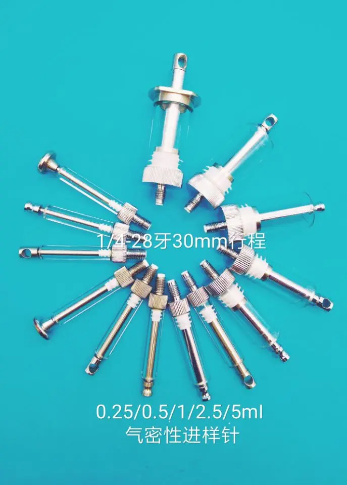 0.25/0.5/1/2.5/5ml Air Tightness 1/4-28 Teeth 30mm Stroke Injection Needle Syringe Pump