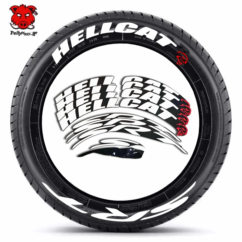 

8pcs/lot 1.25″ Car Tire Decor Stickers Car Tuning Universal 3D Permanent PVC Tire Joined Letter Sticker for Hellcat SRT