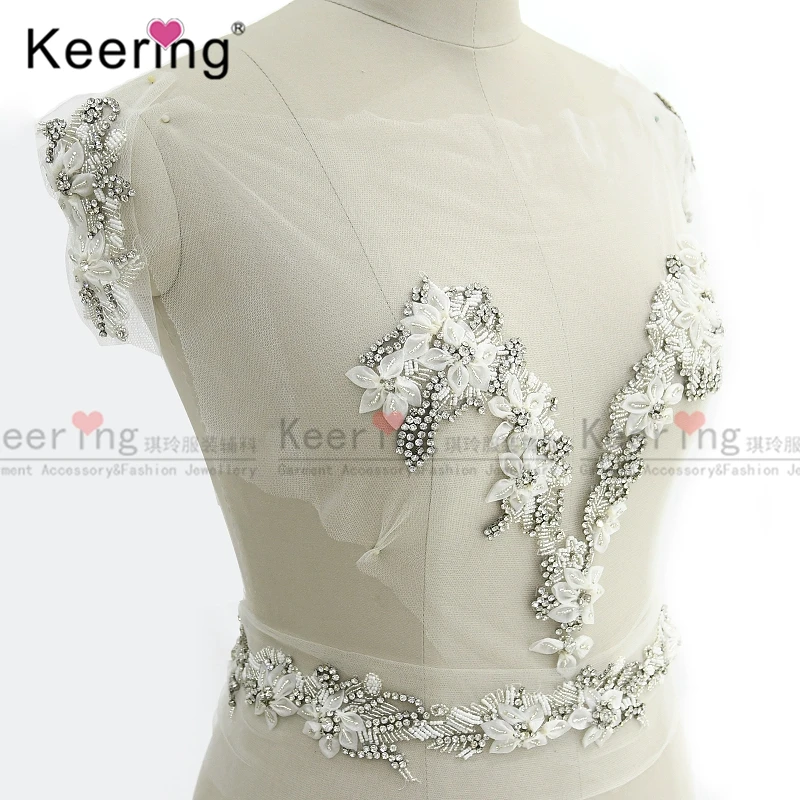 3D Цветочный лиф с кристаллами Стразы аппликация для свадебного платья | Дом и сад