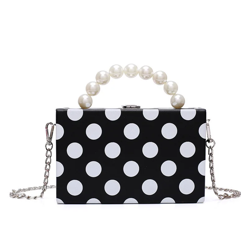 Винтажная сумка мессенджер в горошек модные женские вечерние сумки клатчи с