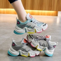 women sneakers spring summer ins trend breathable platform female sports shoes net red wild rainbow bottom casual increase shoes