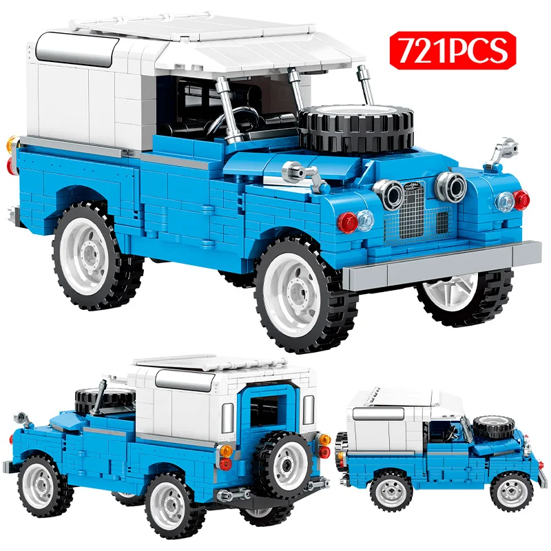 

721Pcs City Technical Retro Off Road Racing Car Building Block Mechanical Roadster Vehicle Supercar Bricks Toys For Boys Gifts