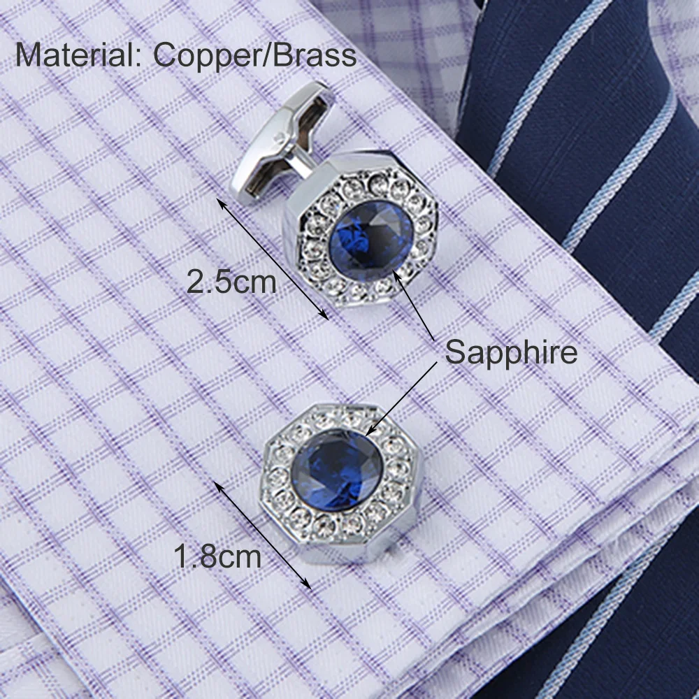 

New Arrive Luxury French Men's Shirt Cufflinks Metal Men Cuff Links For Wedding Party Crystal Cufflink High Quality RL-8075