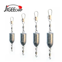 jigeecarp 10g to 80g weight fishing sinker rolling swivel sea fishing lead weights sinkers with snap swivels bullet lead weight