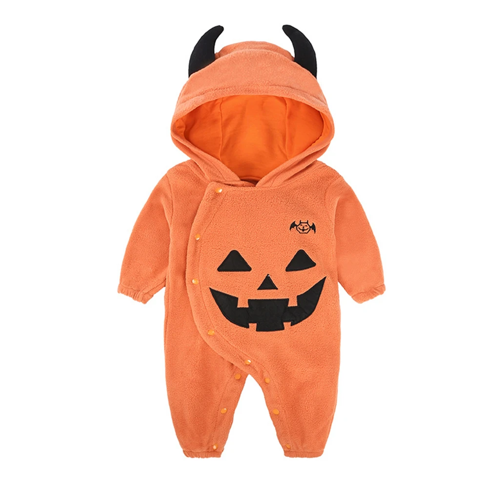 

Baby Boys Girls Rompers Autumn Long Sleeve Pumpkin Baby Halloween Costume Hooded Crawl Jumpsuit Infant Clothes