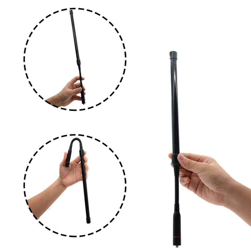 LSENG 39CM Foldable SMA-Female 144/430MHz Goose Tube Walkie Talkie Antenna with Baofeng UV-5R UV9R BF-888S Kenwood Two-Way Radio