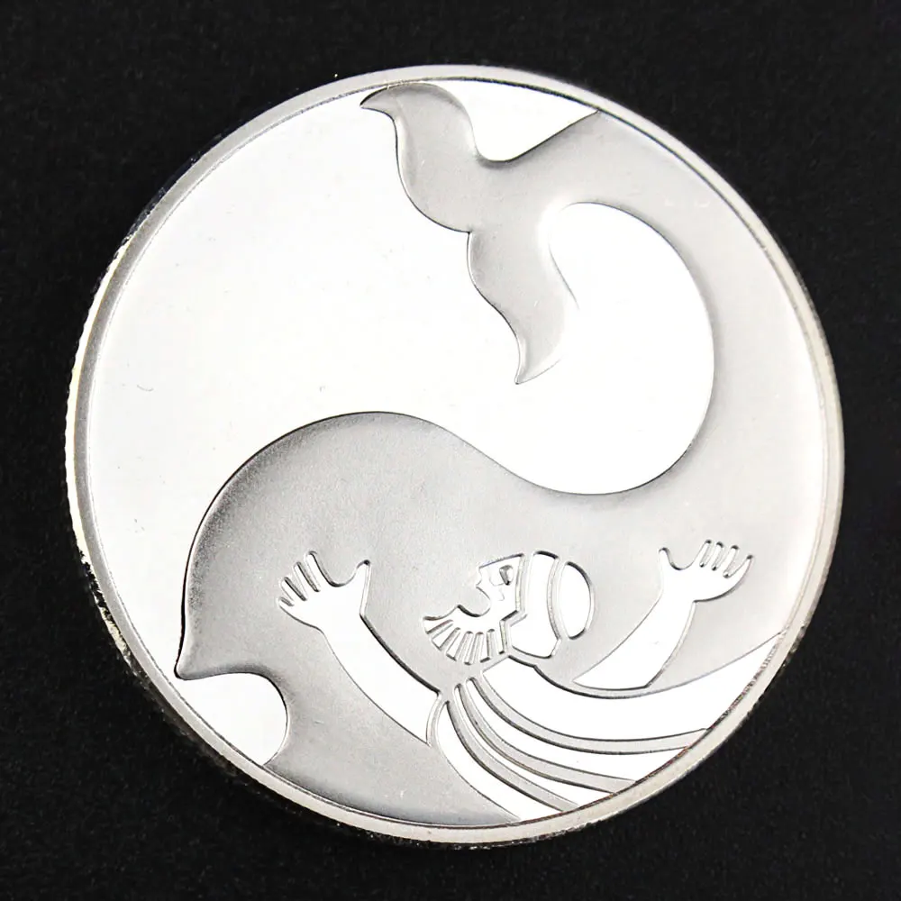 Коллекционная Посеребренная сувенирная монета с изображением ионы и Кита