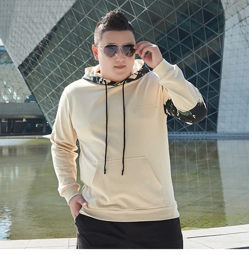 Мужские толстовки белого цвета мужские с капюшоном размера плюс длинным рукавом