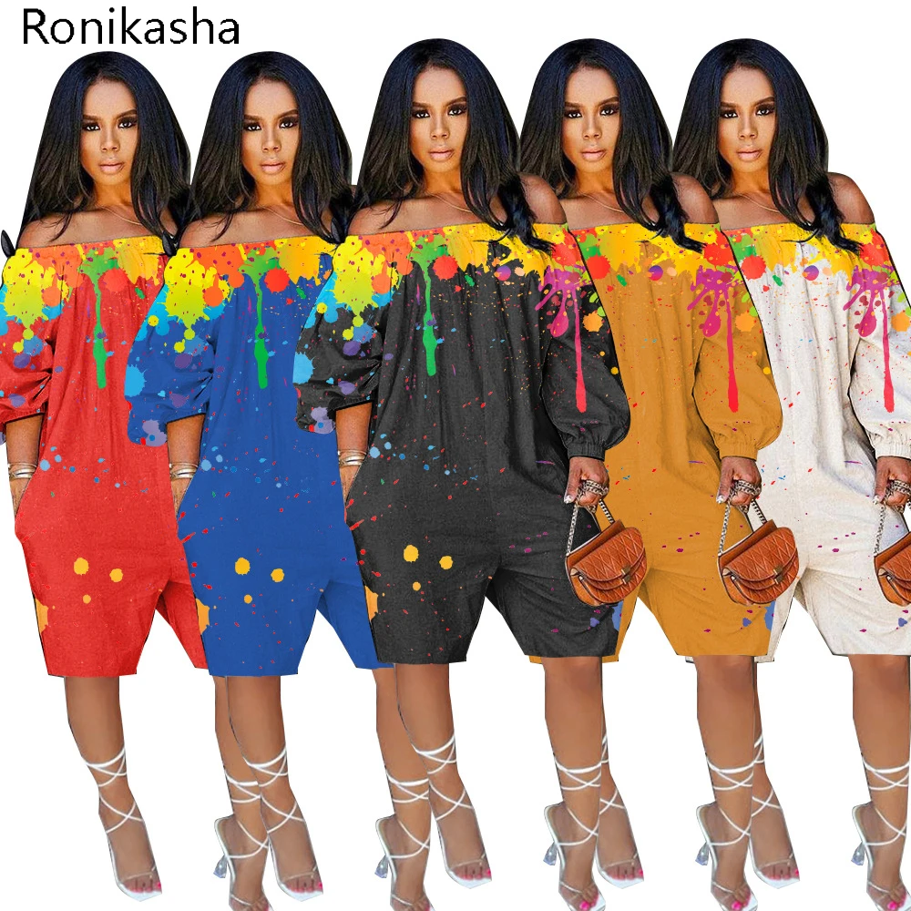 

Ronikasha Shorts Romper for Women Strapless Backless Long Sleeve Pocket Jumpsuit High Street Casual One Piece Outfit Shoulder