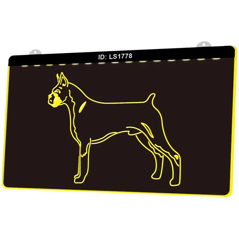 LS1778 приманка для зоомагазина Boxer Dog новая 3d-гравировка светодиодный световой знак