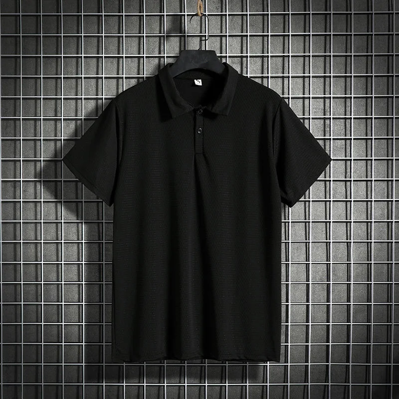 Высокое качество Летние мужские отверстие дышащая футболка поло с короткими