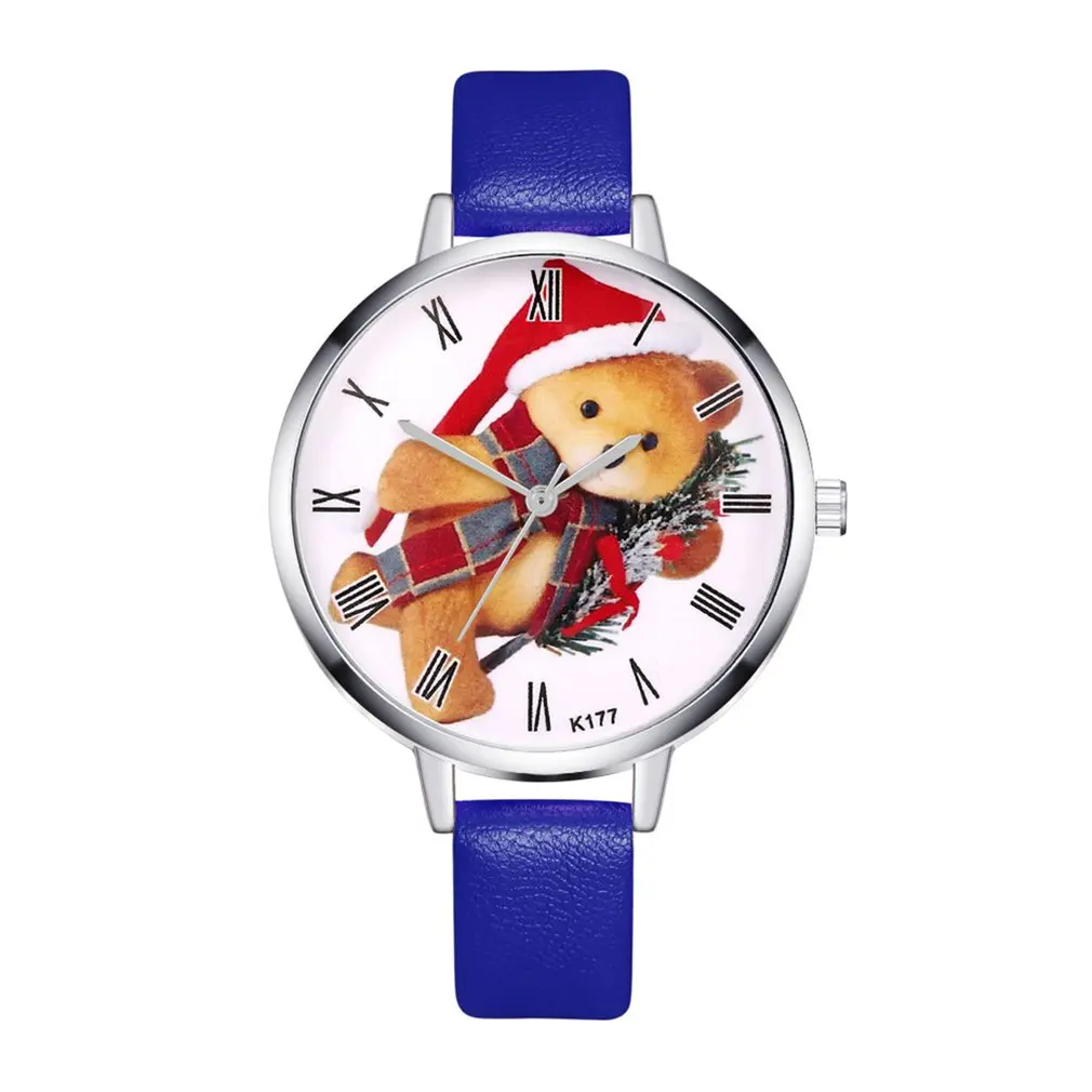 Новые часы для женщин модный браслет Кварцевые с милым рисунком медведя