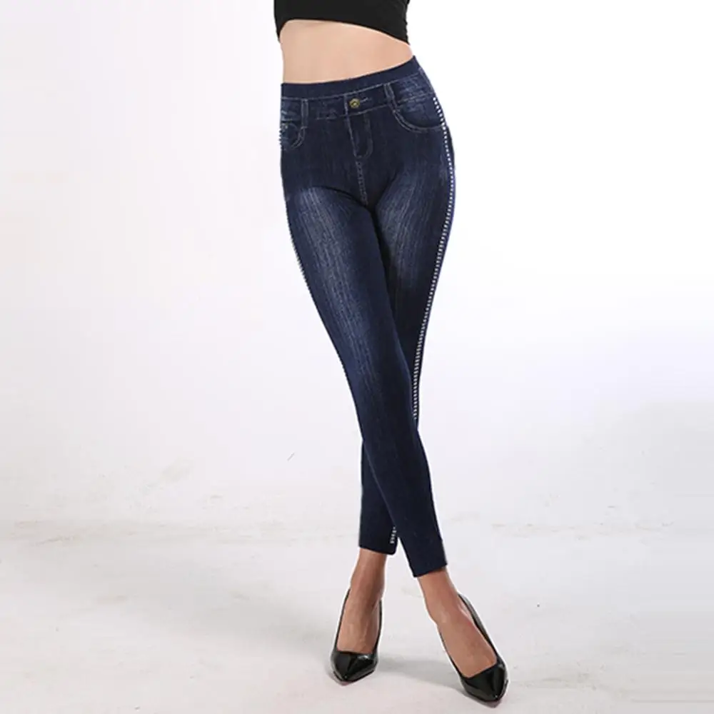 2019 женские модные классические Стрейчевые тонкие леггинсы сексуальные имитация