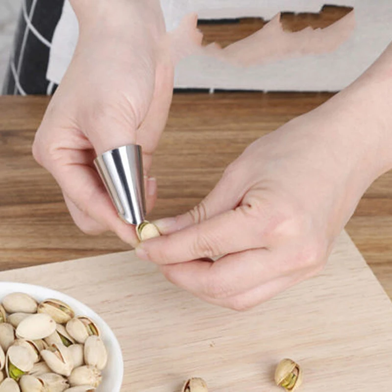 

Kitchen Finger Hand Protector Guard Stainless Steel Chop Shell Bean Nut Tool